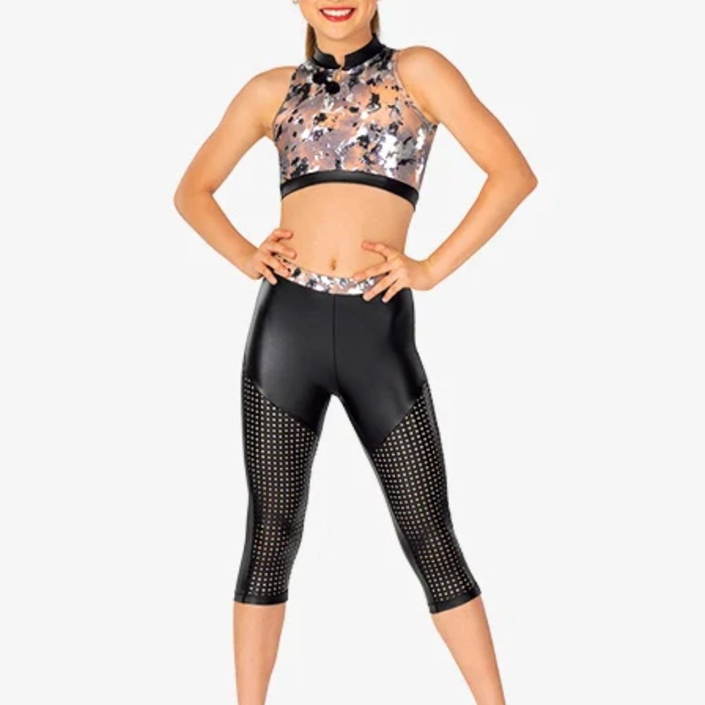 Dance Costume Top Capri Legging Pant MC LC Child SA New Jazz Tap Hip Hop Girls